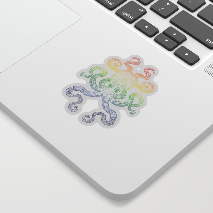 Color Me Octopus - Rainbow Pride Sticker