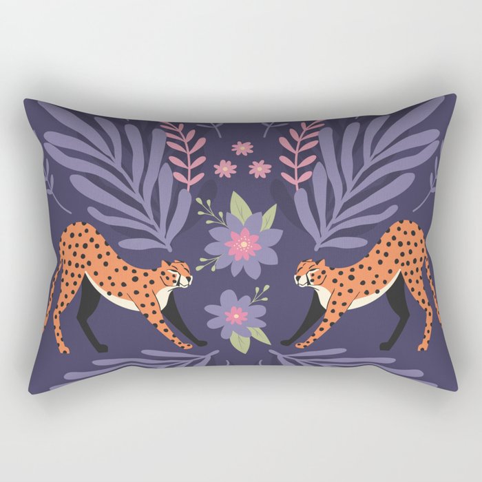 Cheetas on purple 01 Rectangular Pillow