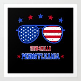 Titusville Pennsylvania Art Print | Usa Flag, America, Usa Flag Vintage, Graphicdesign, American Flag, Titusville City, Pennsylvania State, Pennsylvania Ctiy, Titusville, Pennsylvania 