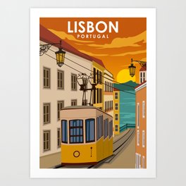 Lisbon Portugal City Travel Poster Art Print