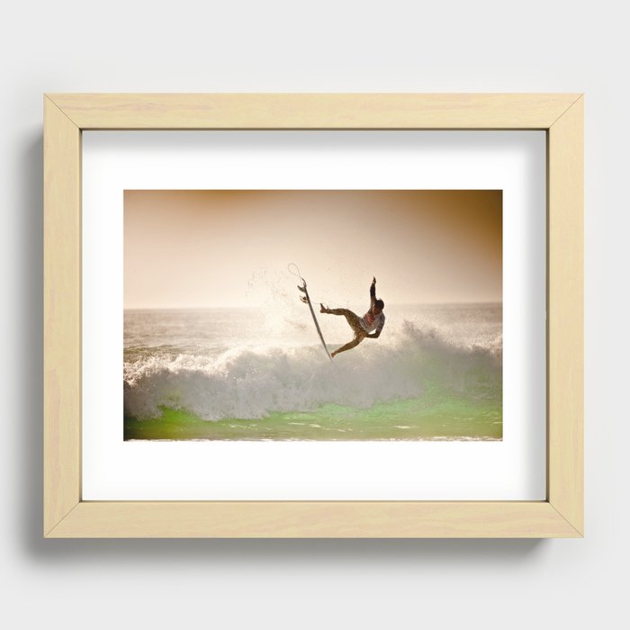 Dane Reynolds, Surfing during world tour of surf Recessed Framed Print