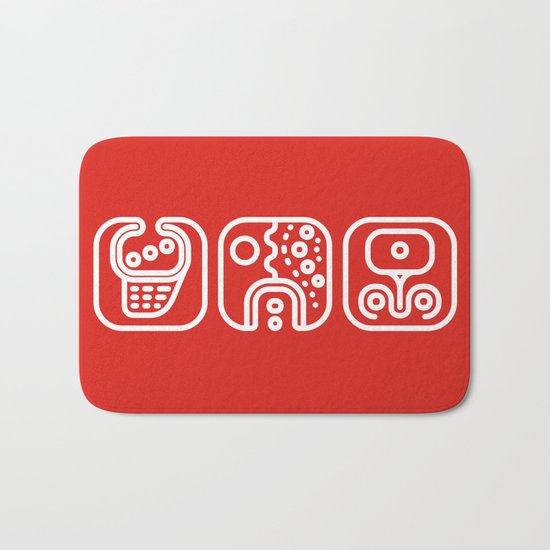 Mayan Glyphs ~ ABSTRACT Bath Mat