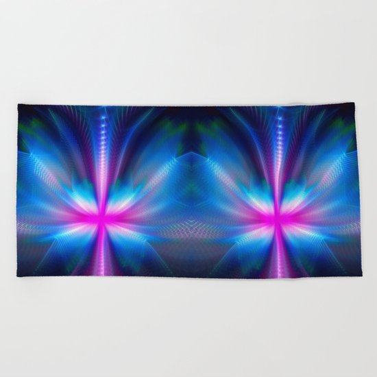 The Neon Butterfly Beach Towel