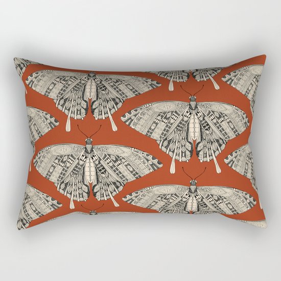 swallowtail butterfly terracotta black Rectangular Pillow