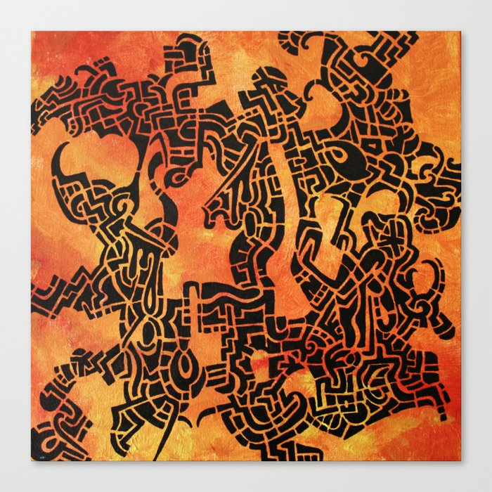 Orange Abstract Print Canvas Print