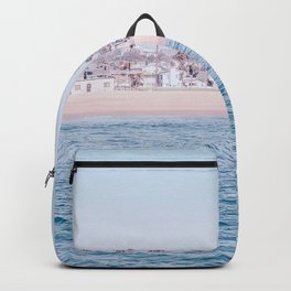 Vintage Newport Beach Print {3 of 4} | Photography Ocean Palm Trees Cool Blue Tropical Summer Sky Backpack