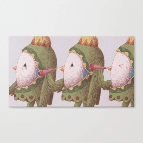 3 Trumpet Birds Canvas Print