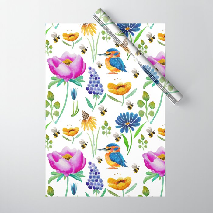 Flora & Fauna Watercolour Wrapping Paper