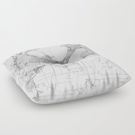 Madison White Map Floor Pillow