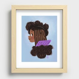 Black hair love Recessed Framed Print