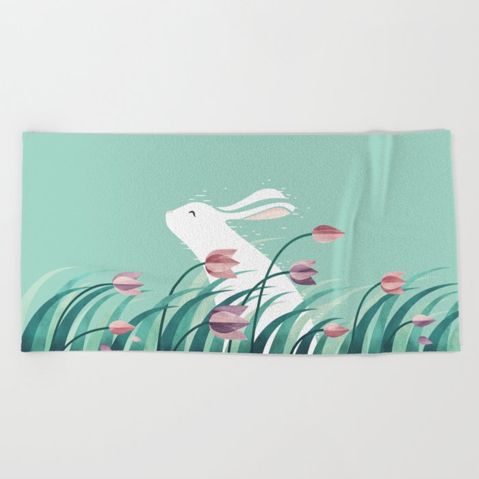 Rabbit, Resting Beach Towel