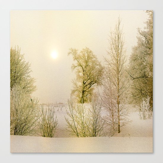 Golden Winter Forest Canvas Print