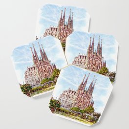La Sagrada Familia watercolor Coaster