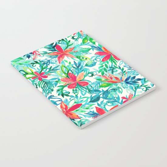 Paradise Floral - a watercolor pattern Notebook