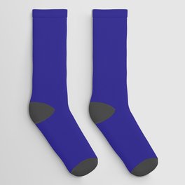 Dark Imperial Blue solid color modern abstract pattern  Socks