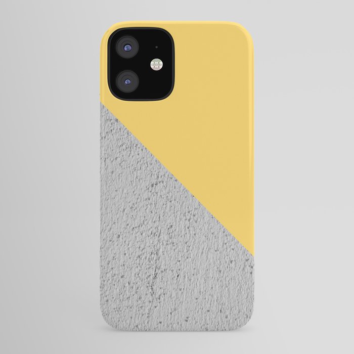Geometrical Color Block Diagonal Concrete vs Aspen Gold iPhone Case