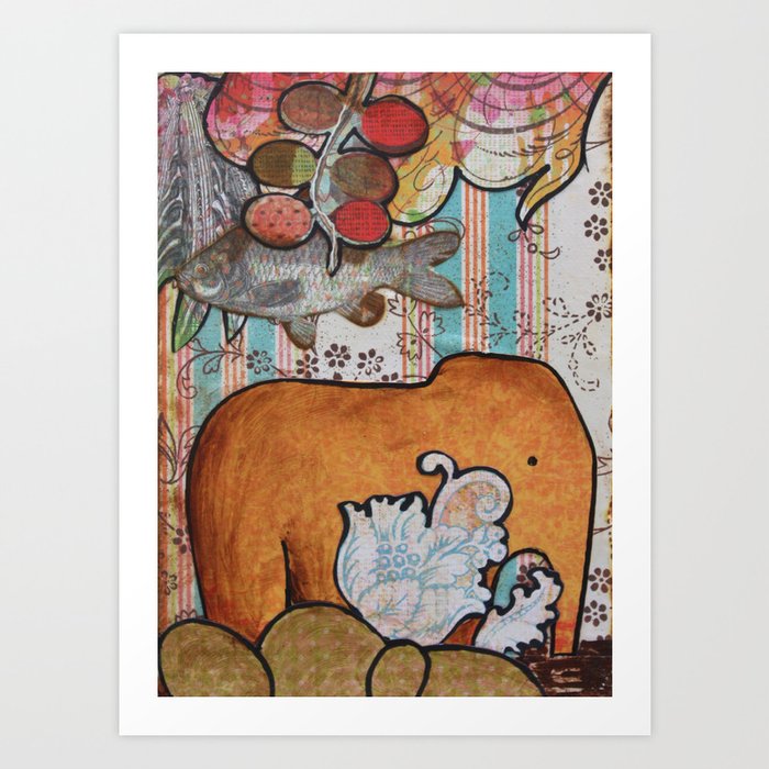 YELLOW ELEPHANT Art Print