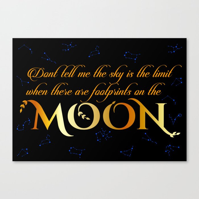 Inspirational moon quotes with zodiac constellations Canvas Print