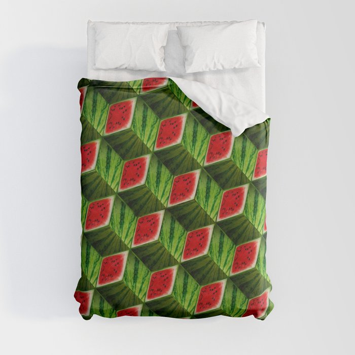 Watermelon Cubes (Fruit Madness) Duvet Cover