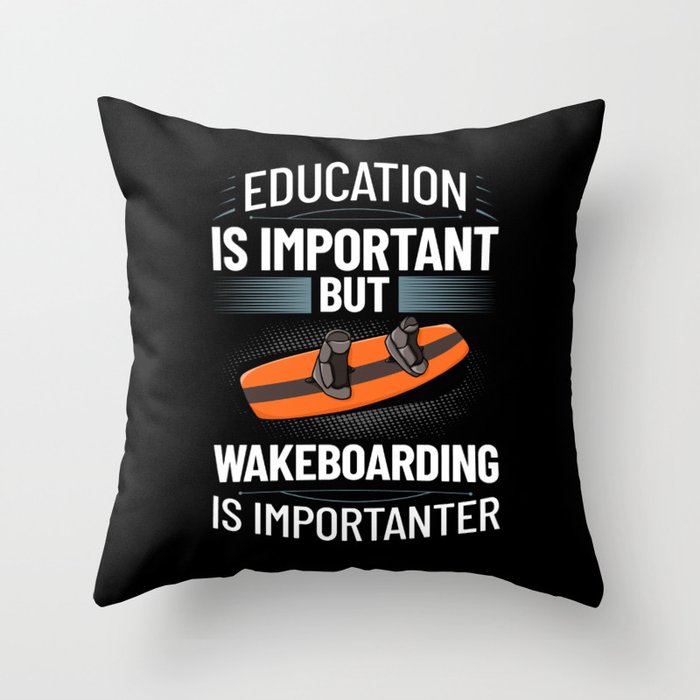 Wakeboarding Wakesurfing Boat Beginner Throw Pillow