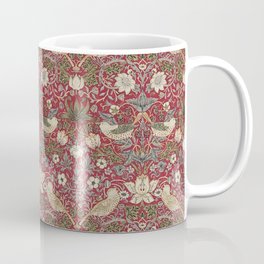 William Morris Strawberry Thief Crimson Red Coffee Mug