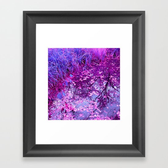 purple garden pond I Framed Art Print