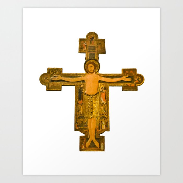 Medieval Style Jesus Christ On Cross Art Print By Danflcreativo