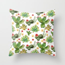 southwest cactus Throw Pillow