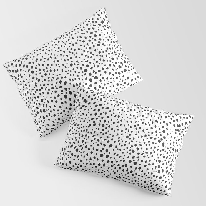 Dalmatian Spots - Black and White Polka Dots Pillow Sham