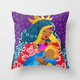 Virgin Mary and Child Throw Pillow