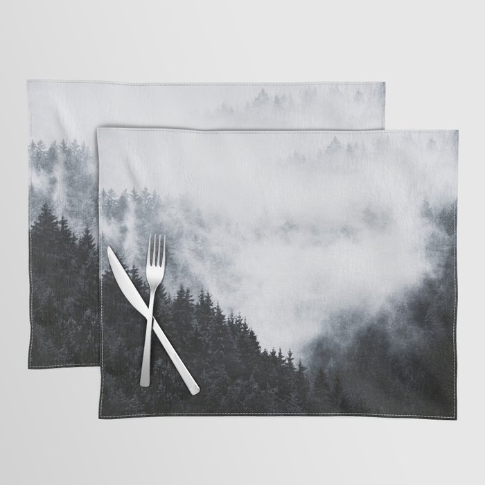 In My Other World. // Bad Kingdom Glow Blue Black Fog Forest HomeEdit Placemat