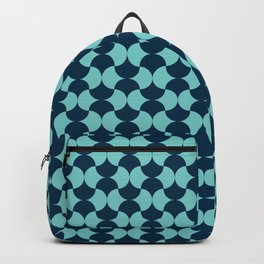 Geometric Umbrellas - Navy + Green Backpack