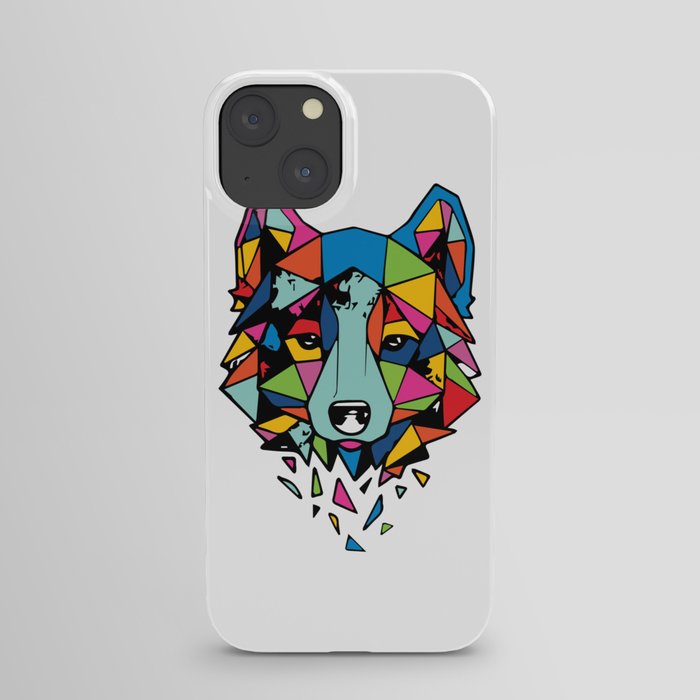 Minimal Geometric Wolf iPhone Case