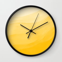 Monochromatic Pale Yellow into Gold Abstract Painting Wall Clock