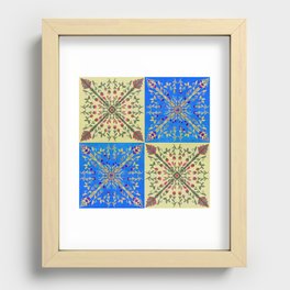 Flowers Circular Design Tiles Recessed Framed Print