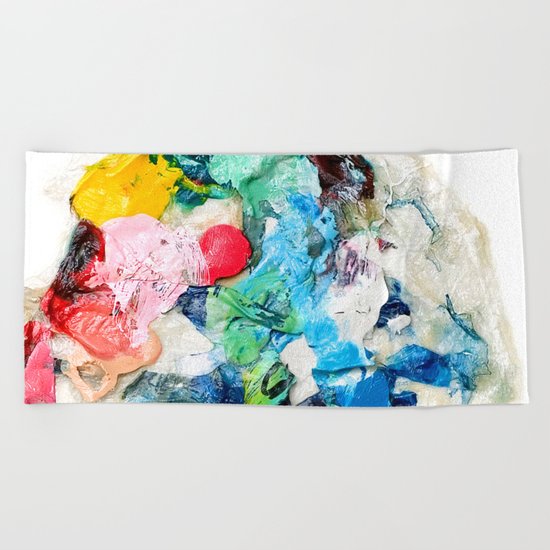 Rainbow Earth Paint Moon Love Beach Towel