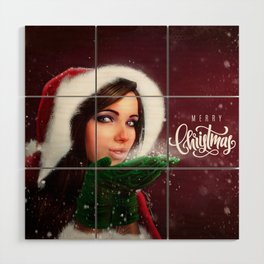 Lady Christmas Wood Wall Art