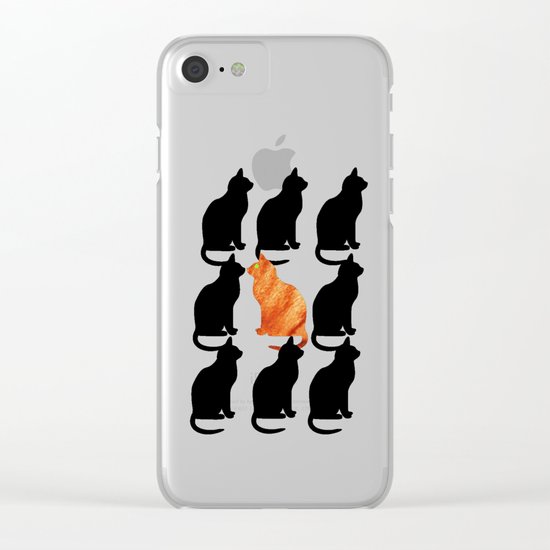 ODD CAT OUT Clear iPhone Case
