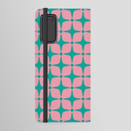 Colorful Mid Century Modern Star Pattern 950 Pink and Turquoise Android Wallet Case