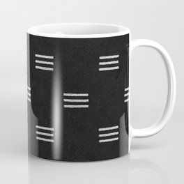 HAND DRAWN TRIPLE LINES WHITE ON BLACK Coffee Mug