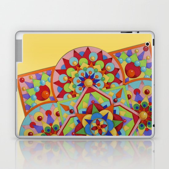Chartres Mandala - yellow ground Laptop & iPad Skin