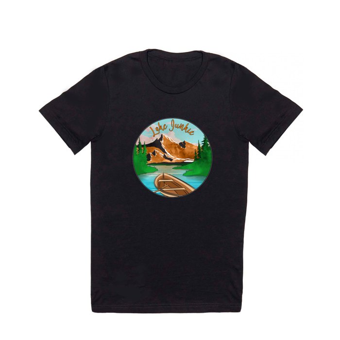 Lake Junkies Canoe Graphic Design T Shirt