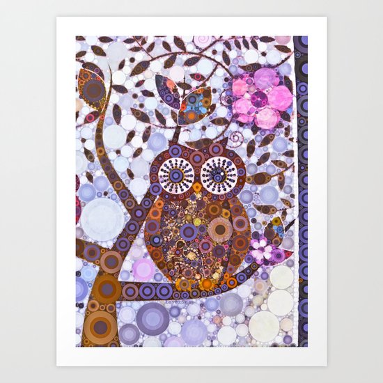 If Klimt Painted An Owl :) Owls are darling birds! Art Print