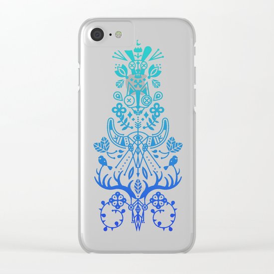 La Vie & La Mort – Blue Ombré Clear iPhone Case