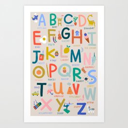 Fun Things Alphabet Art Print
