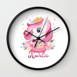 Karla Name Unicorn, Birthday Gift for Unicorn Princess Wall Clock