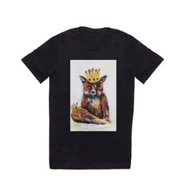 Fox King Crowned T-shirt | Woodlandcreature, Fox, Crown, Acrylic, Foxy, Forrestcreature, Animal, Painting, Kidsart 