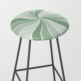 Wavy Rays (sage green/white) Bar Stool