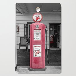 Vintage Route 66 Antique Fire Chief Red Gas Pump Cutting Board