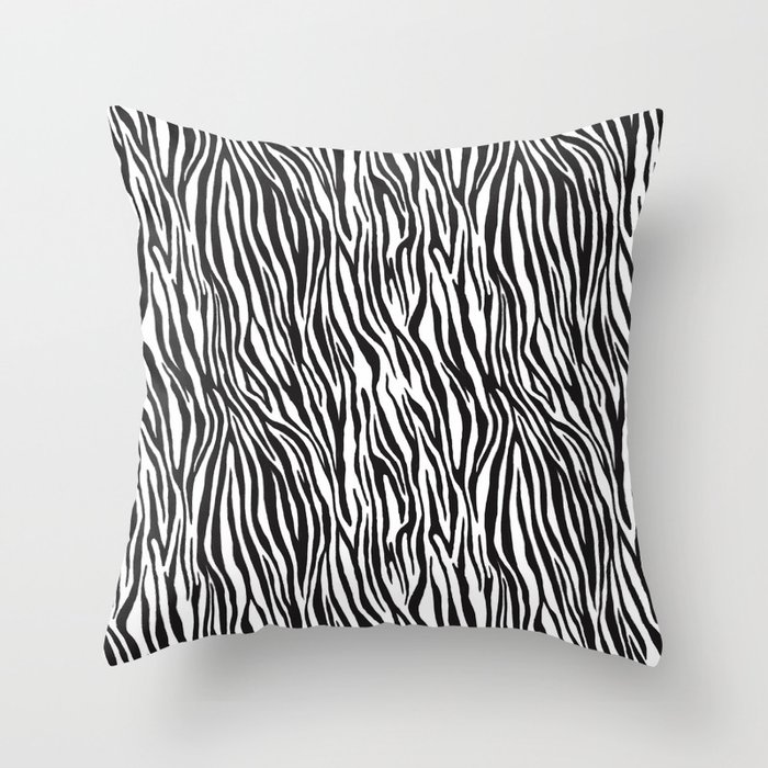 Zebra_Black white Throw Pillow